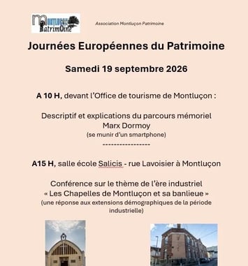 Conférence : « Les Chapelles de Montluçon et sa banlieue »